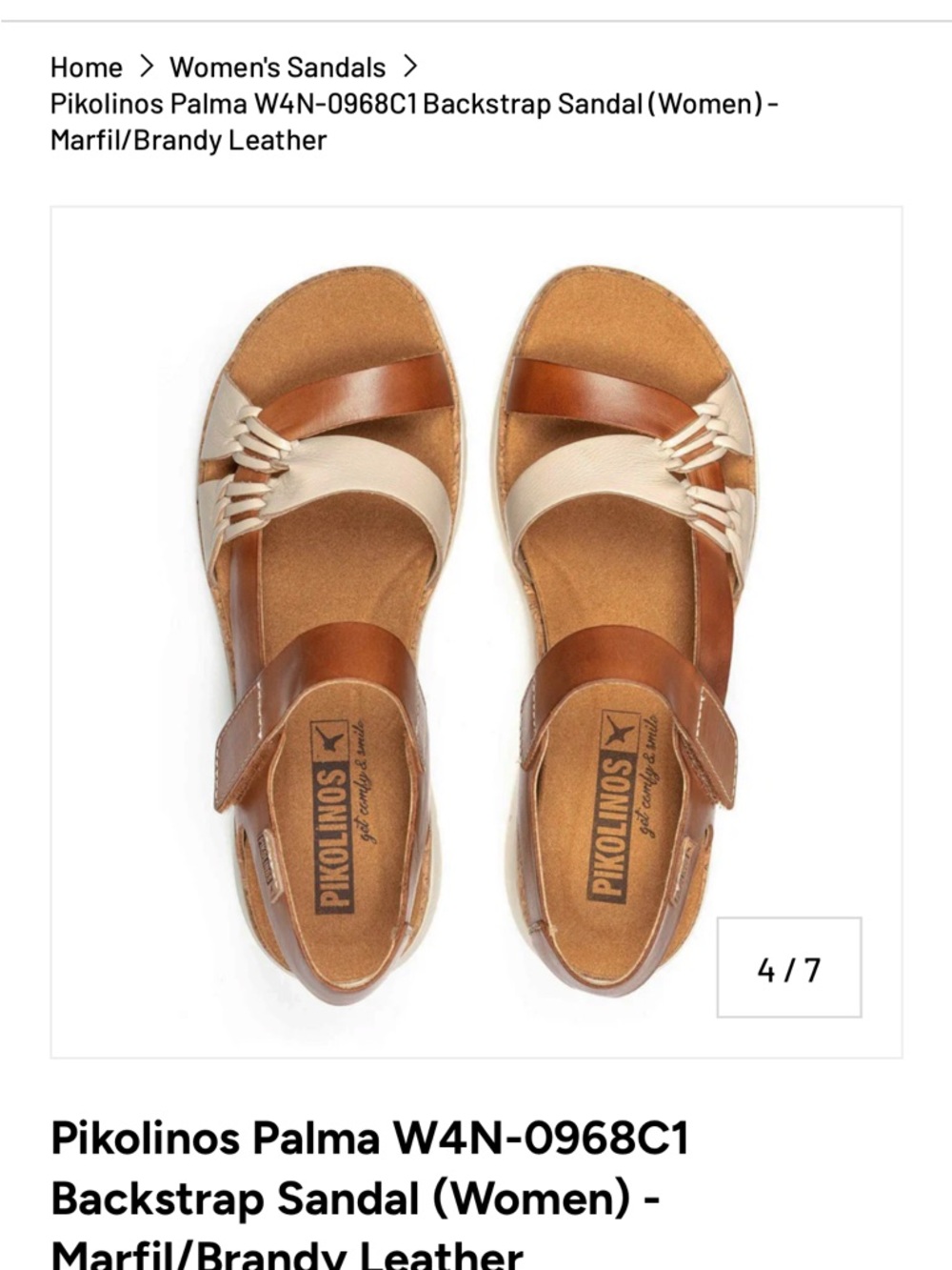 PIKOLINOS Palma Leather Backstrap Sandal
